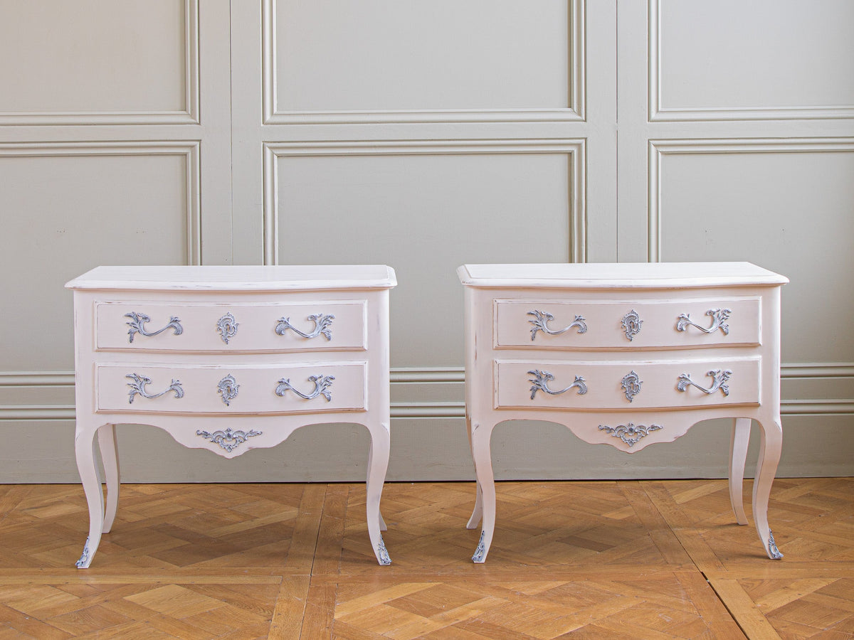 Pair of Painted Louis XV Style Bedside Tables/Cabinets - La Maison London