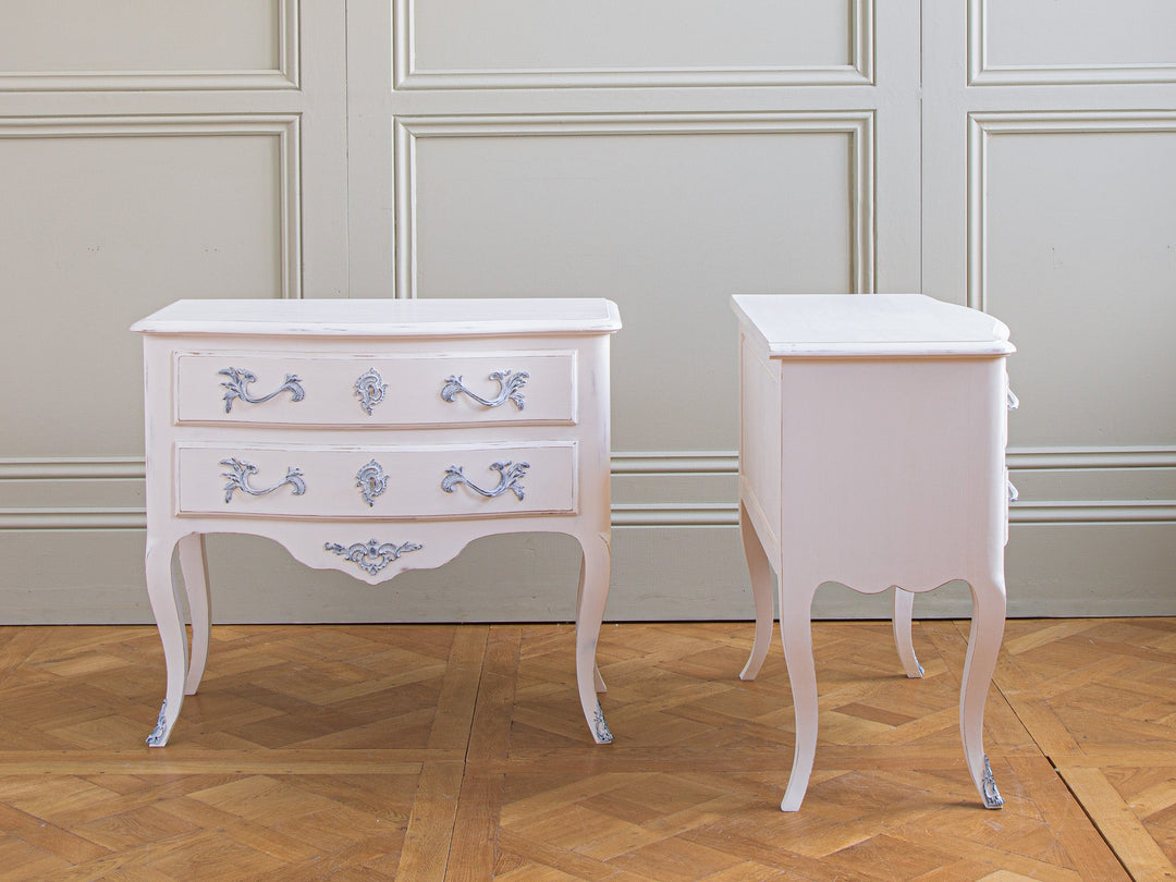 Pair of Painted Louis XV Style Bedside Tables/Cabinets - La Maison London