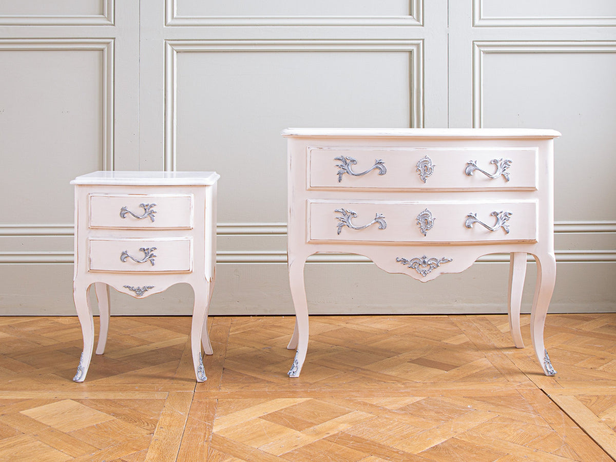 Pair of Painted Louis XV Style Bedside Tables/Cabinets - La Maison London
