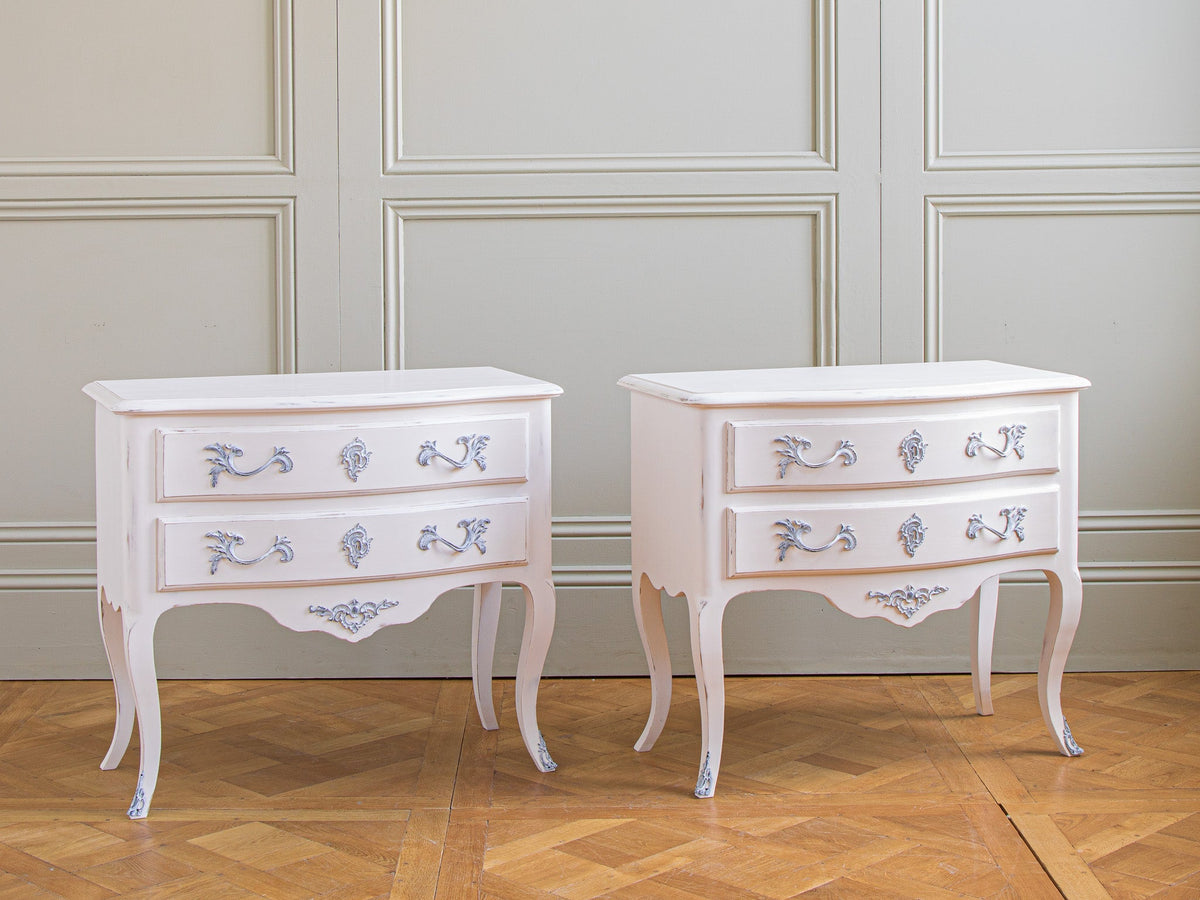 Pair of Painted Louis XV Style Bedside Tables/Cabinets - La Maison London