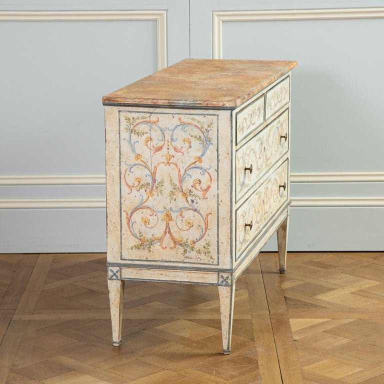 Pair of Venetian Neoclassical Hand Painted Commodes - La Maison London