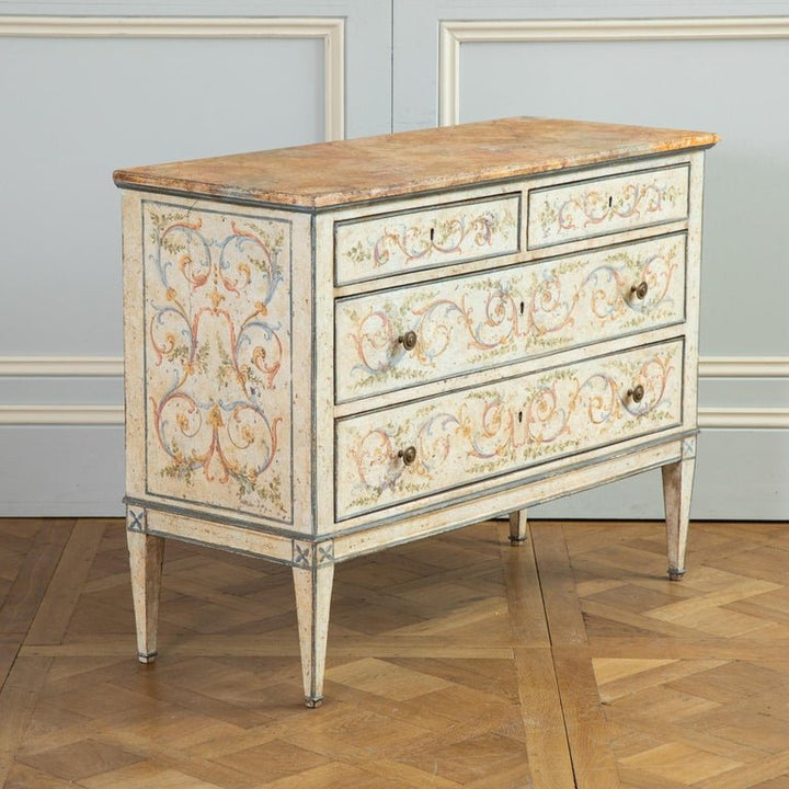 Pair of Venetian Neoclassical Hand Painted Commodes - La Maison London