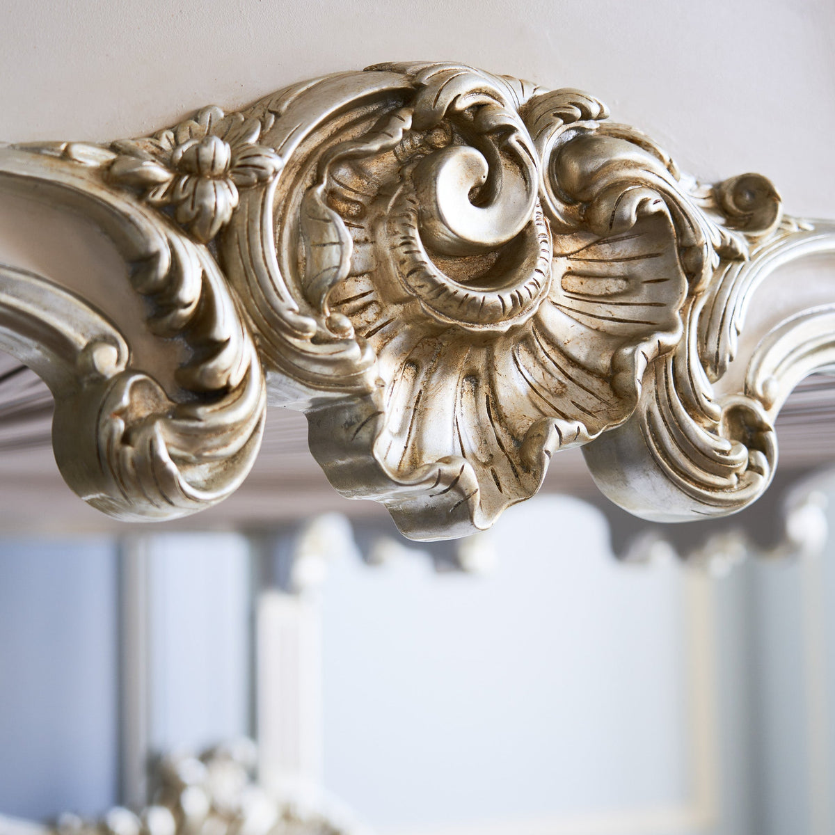 Rococo Style Finely Carved 4 Poster/Bunk Bed With Silver Gilt wood - La Maison London