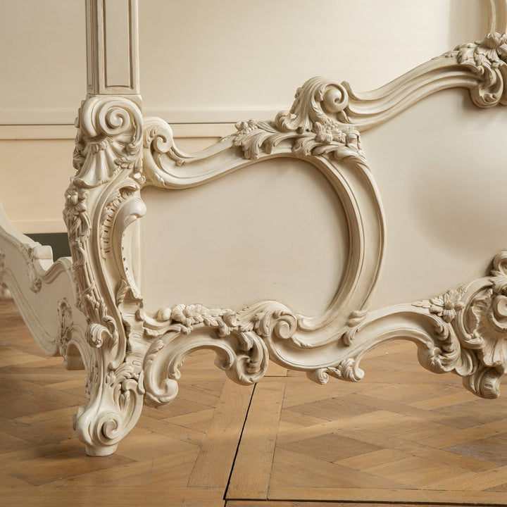 Rococo Style Hand Carved 4 Poster / Bunk Bed In Gesso White - La Maison London
