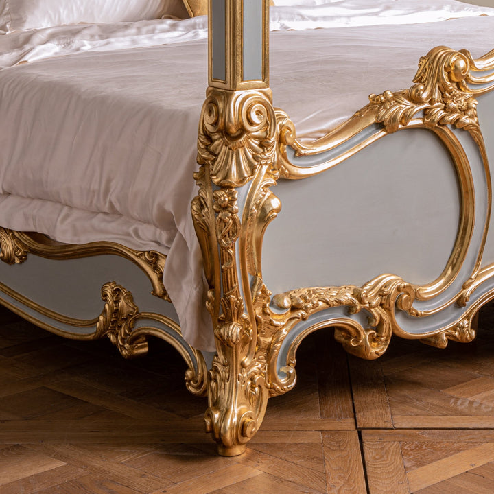 Rococo Style Hand Carved 4 Poster & Bunk Bed In 'Midnight' finish - La Maison London