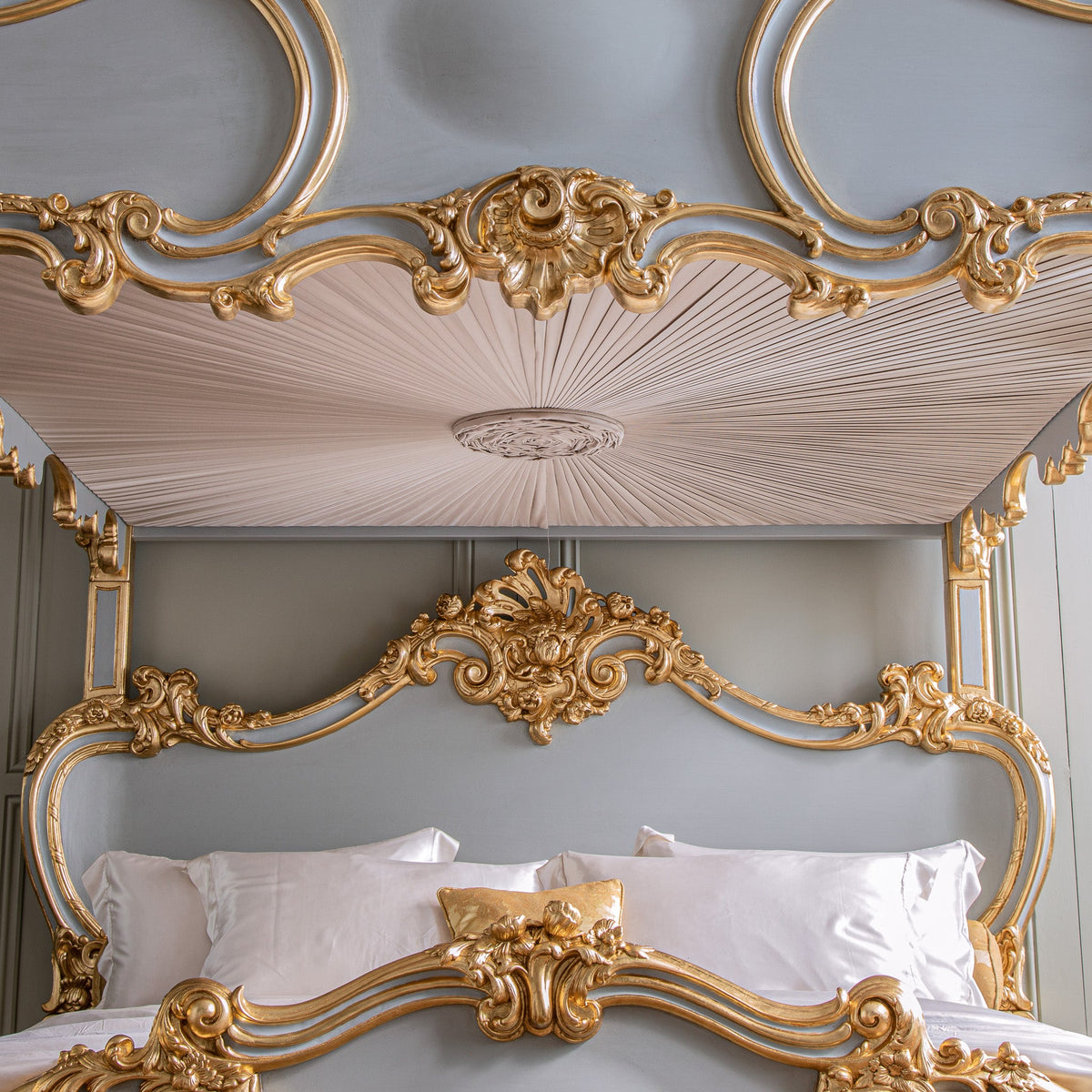Rococo Style Hand Carved 4 Poster & Bunk Bed In 'Midnight' finish - La Maison London