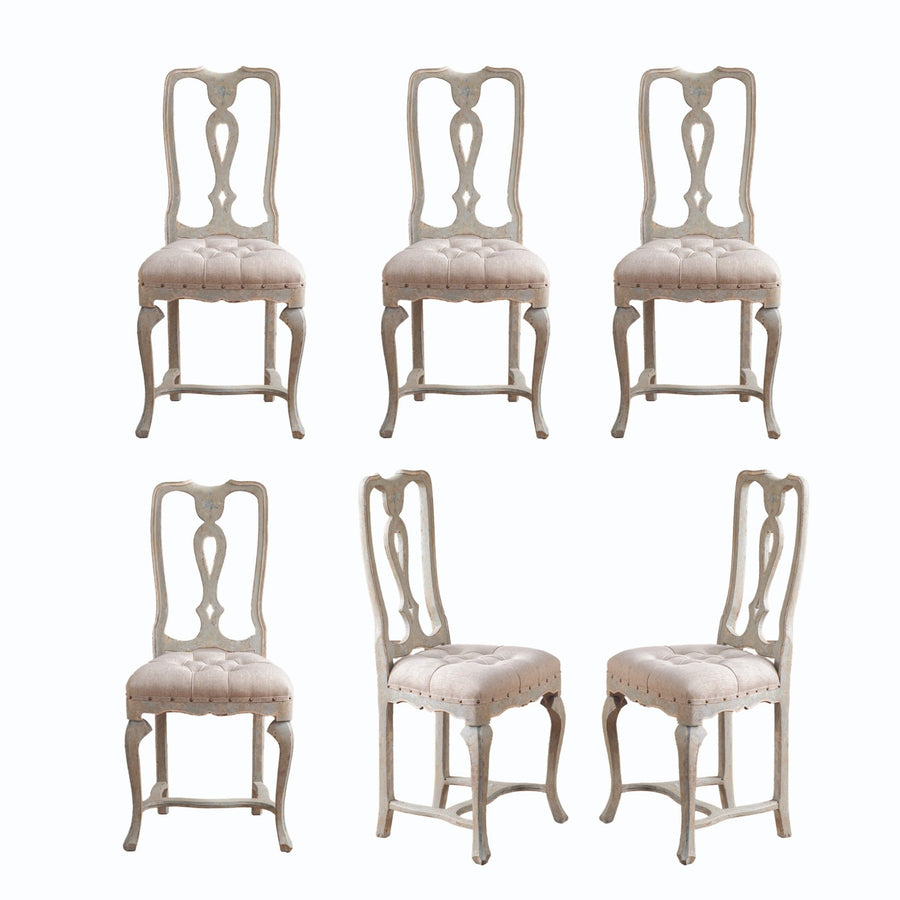 Set Of 6 Venetian Style Dining Chairs - La Maison London