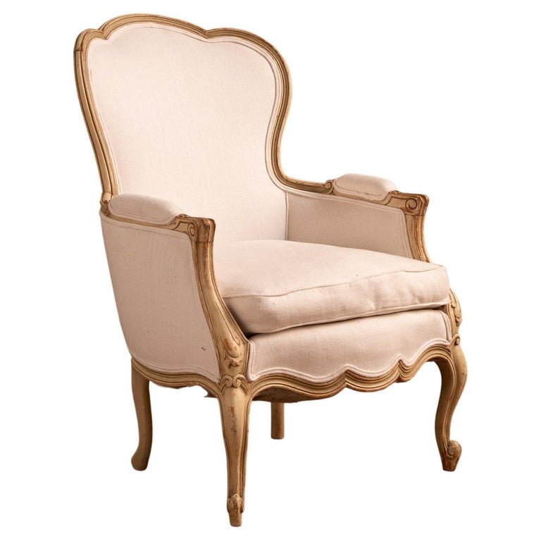 Swedish Gustavian Arm Chair Circa Early 1900s Painted Warm White - La Maison London