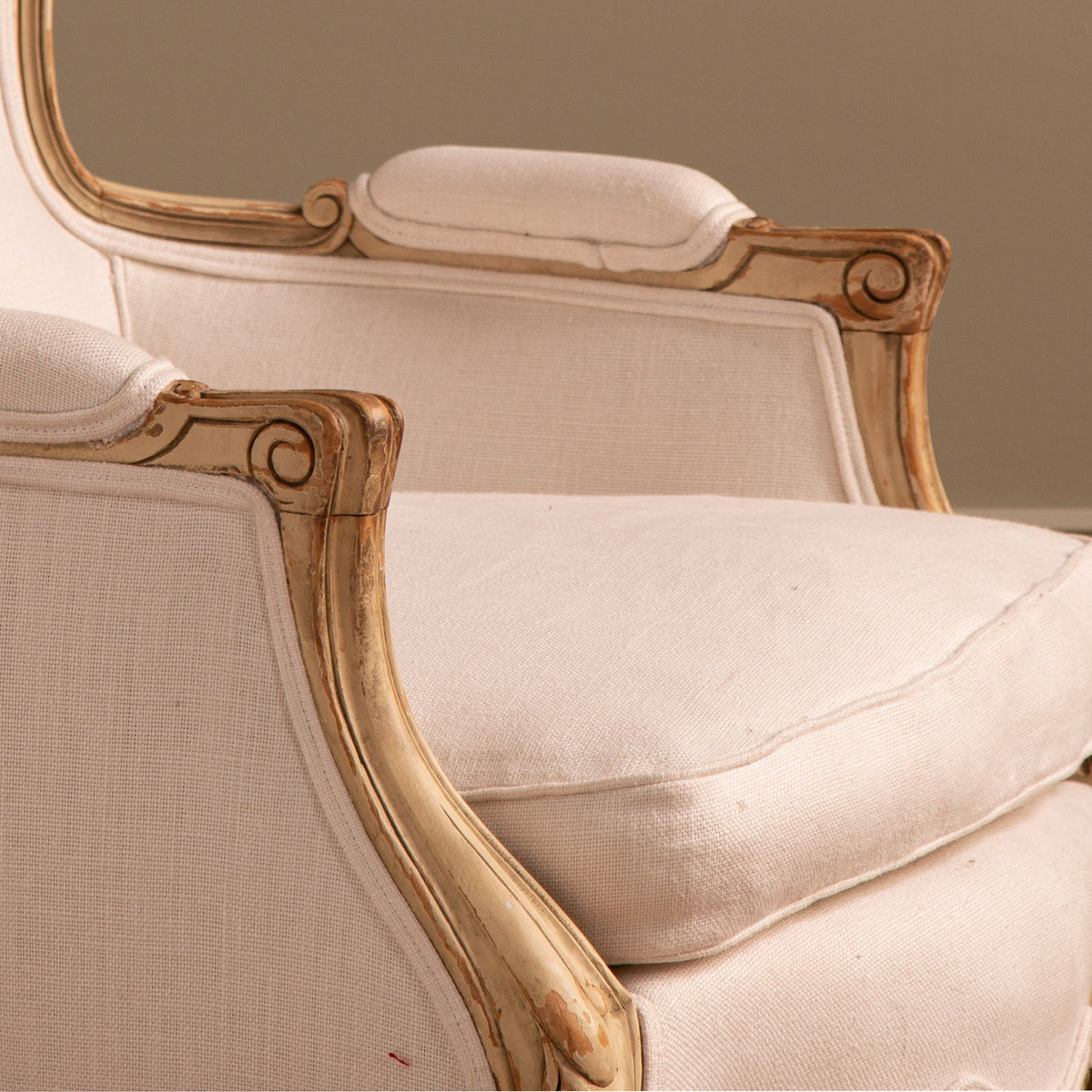 Swedish Gustavian Arm Chair Circa Early 1900s Painted Warm White - La Maison London