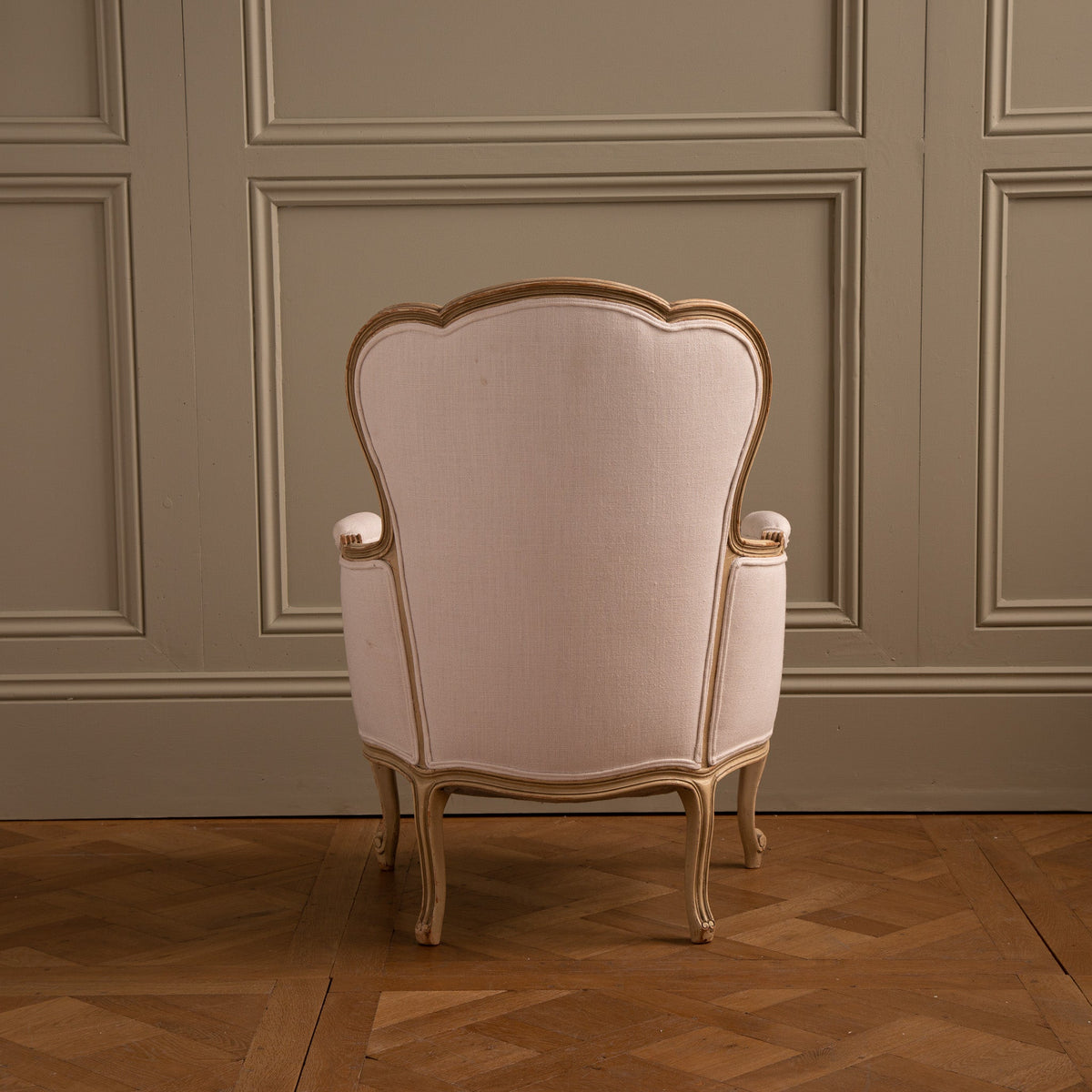 Swedish Gustavian Arm Chair Circa Early 1900s Painted Warm White - La Maison London