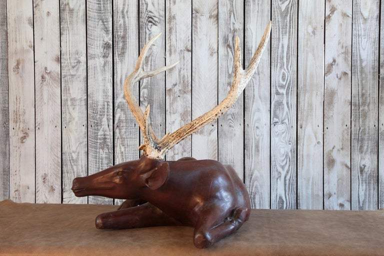 Wooden Deer Sculpture - La Maison London